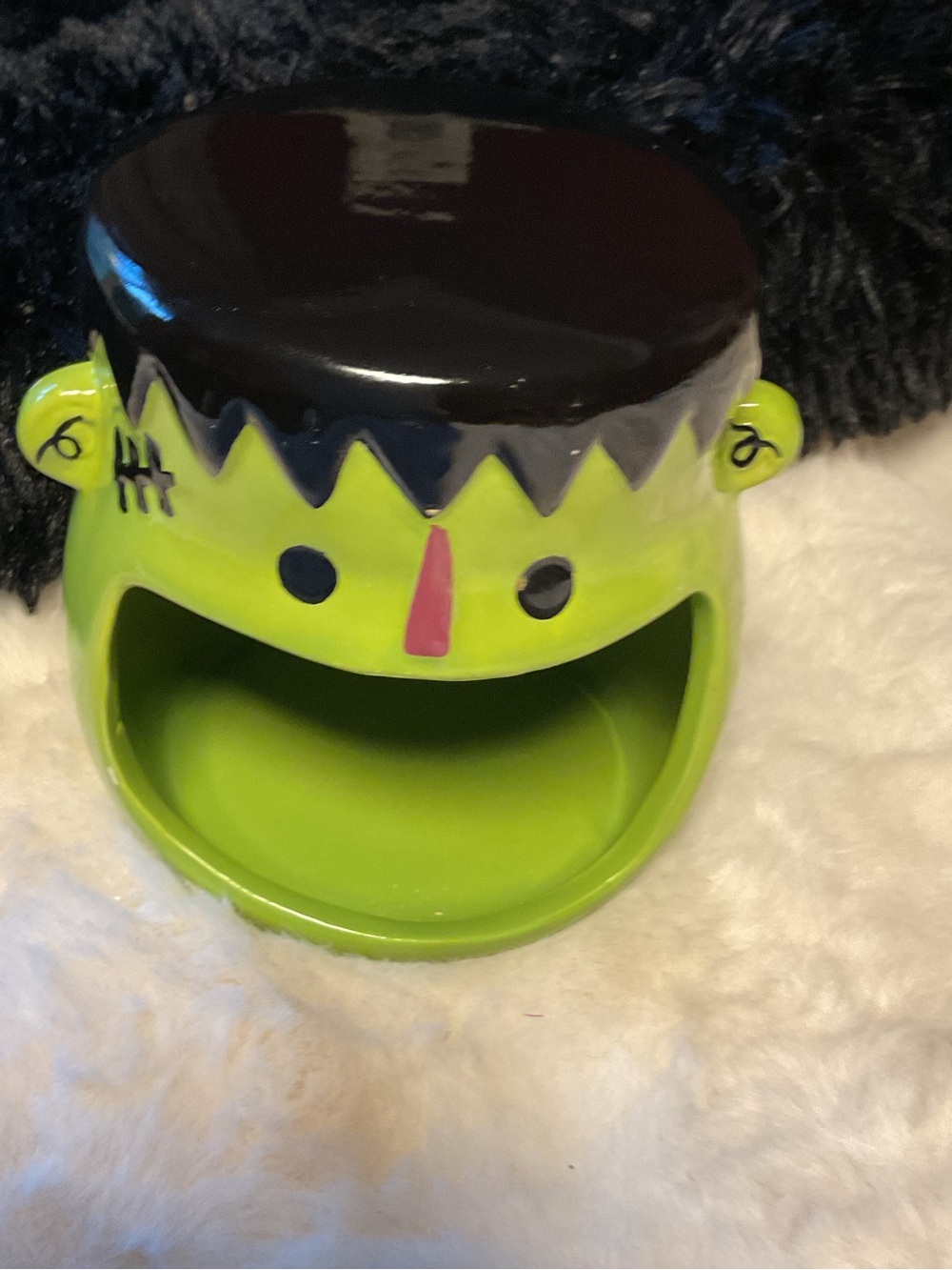 Green Frankenstein Ceramic Candy Dish- Halloween Decor